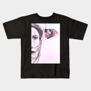 Girl with Butterfly Kids T-Shirt